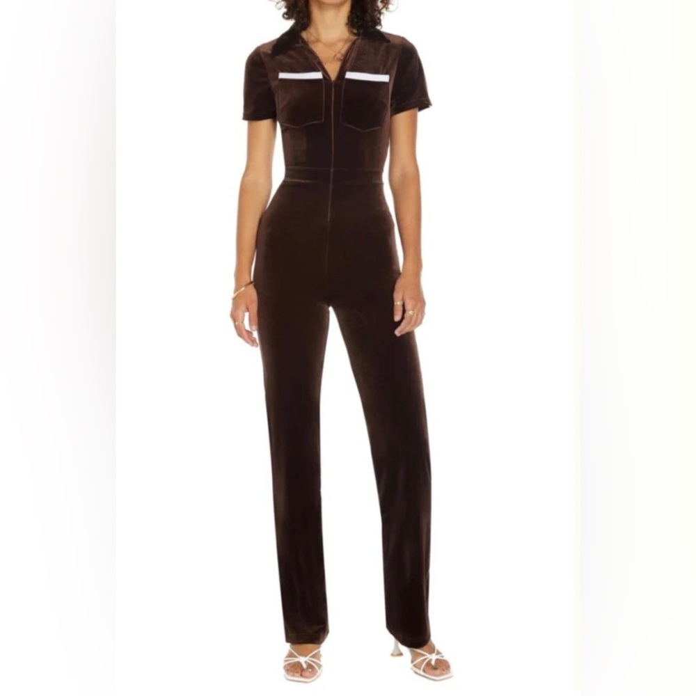 Peachy Den Kernel Velvet Jumpsuit